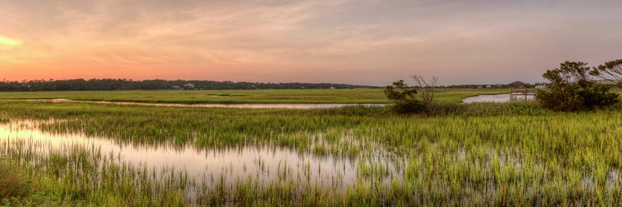 Sunset over the Marsh Photograph by Ginny Horton