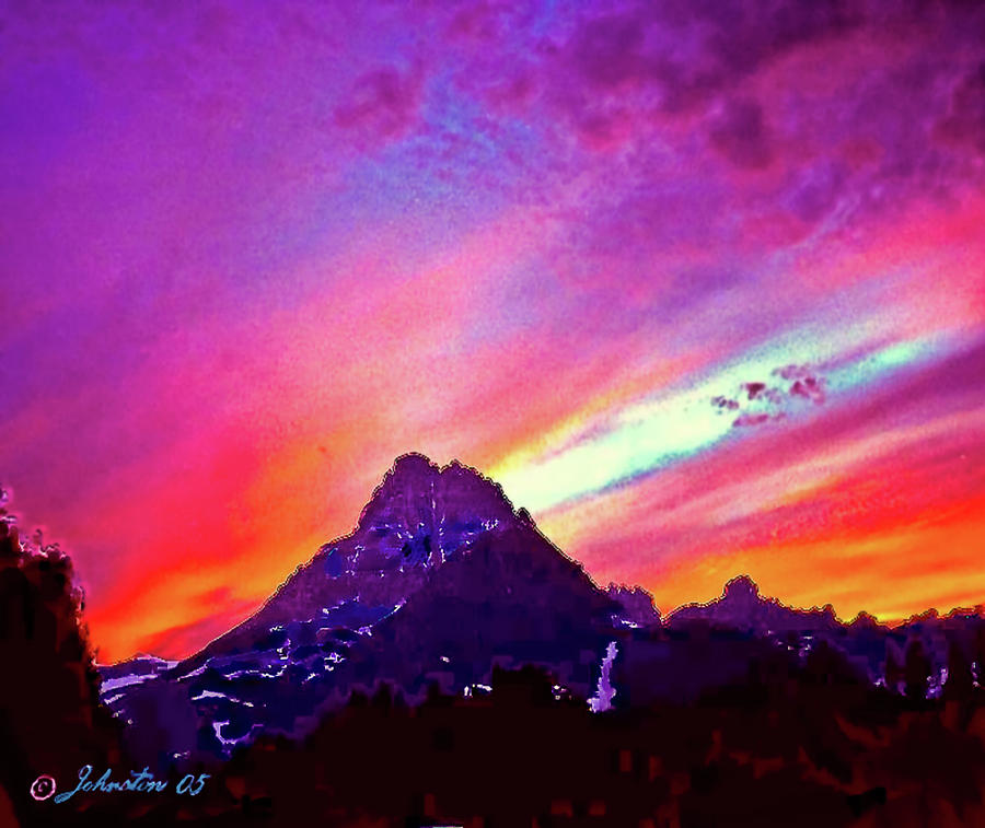 National Parks Painting - Sunset Over the Sierras by Bob and Nadine Johnston