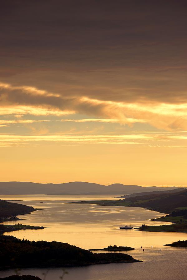 Sunset Over Water, Argyll And Bute Photograph by John Short