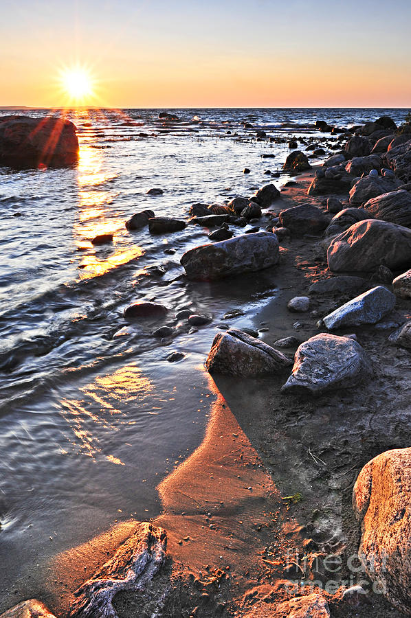 Sunset on Georgian Bay Photograph by Elena Elisseeva