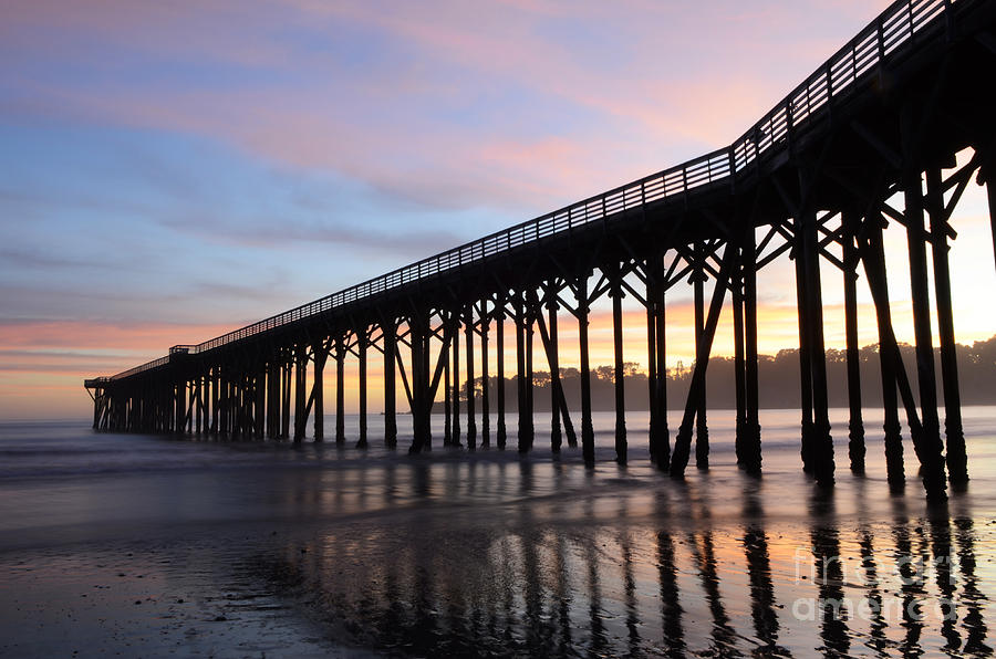 Sunset Pier San Simeon California 2 Photograph by Bob Christopher