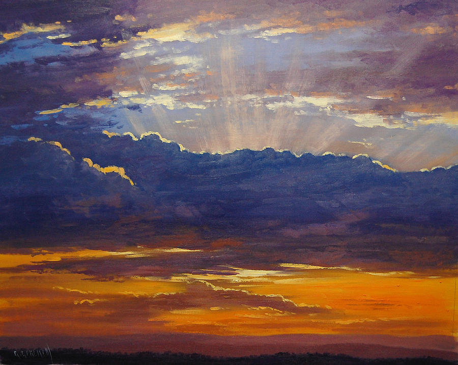 Sunset Painting - Sunset rays by Graham Gercken