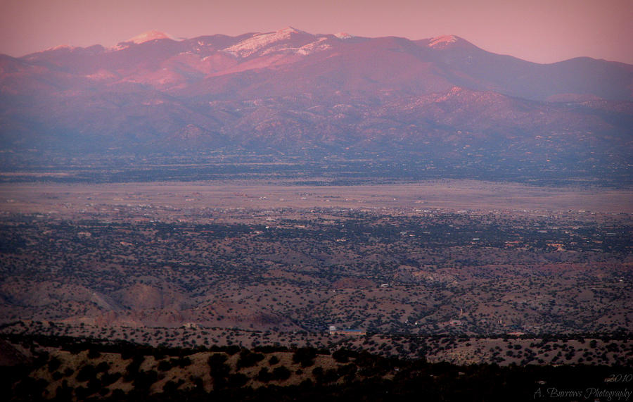 Sunset Sangres Above Santa Fre Photograph by Aaron Burrows