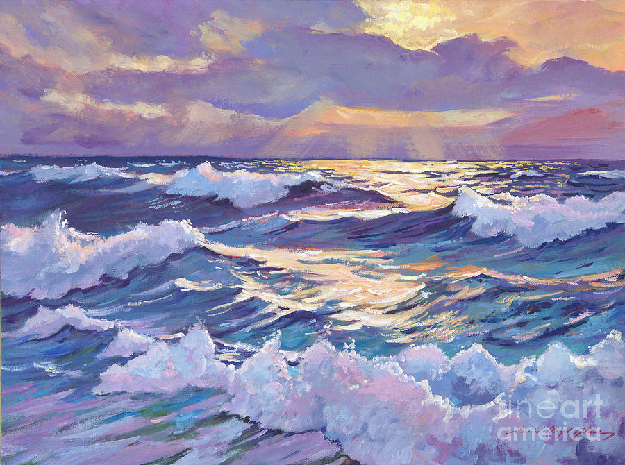 Sunset Santa Catalina Painting by David Lloyd Glover