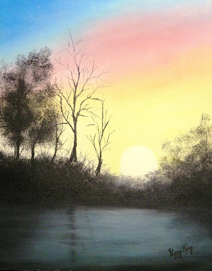Sunset Silhouettes Painting by Peggy King