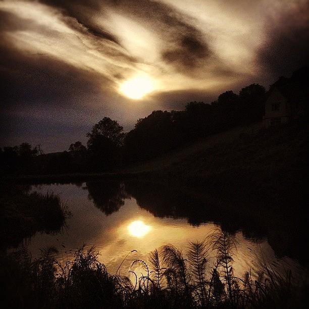 Sunset Photograph - #sunset #sky #clouds #reeds #reflection by Rachel Purchase