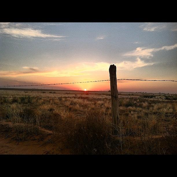 Sunset Photograph - #sunset #sky #fence #nm #curry_county by J Z