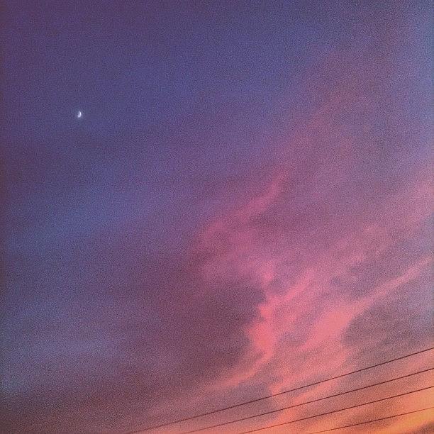 Sunset Photograph - #sunset #sky #moon by Argus Lucem