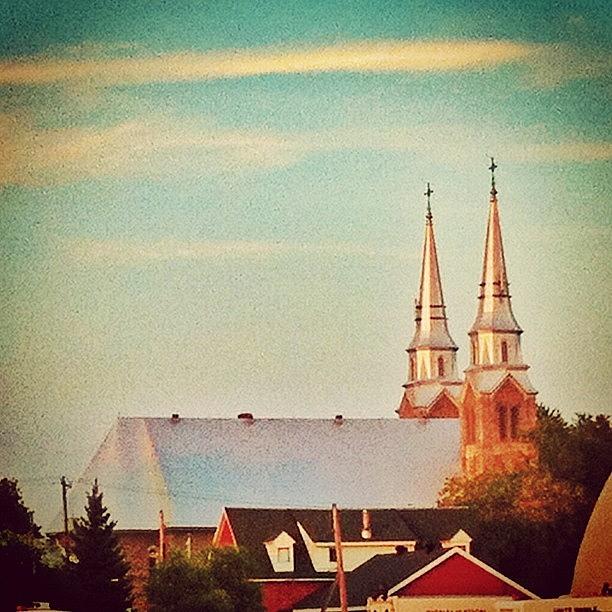 Church Photograph - Sunset Steeples by Laura Douglas