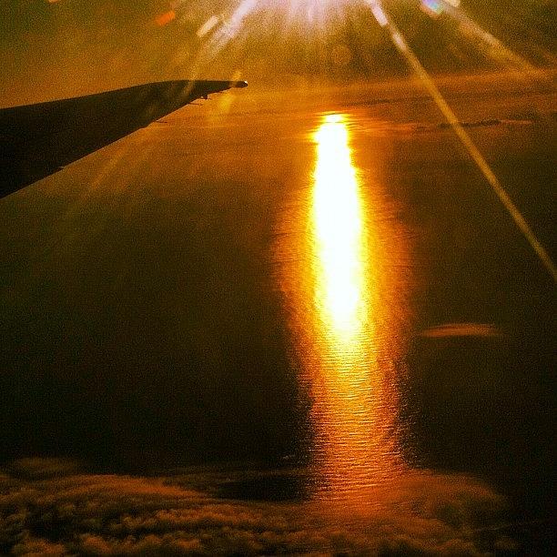 Sunset Photograph - Sunset #sunset #flying #avgeek by Artistic Shutter