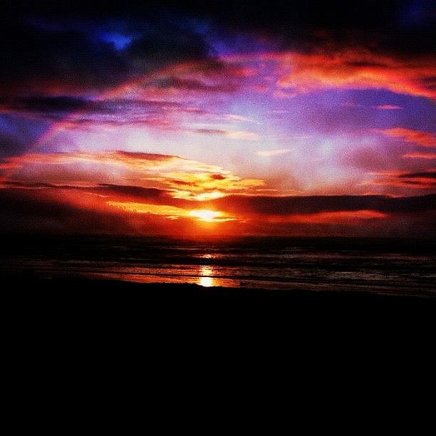 Sunset Photograph - Sunset #sunset ,#sea ,#clouds ,#rainbow by Johan Van Zyl