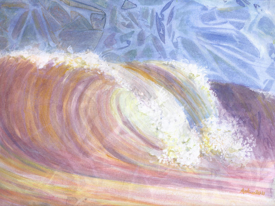 Sunset Surf Painting by Arlissa Vaughn