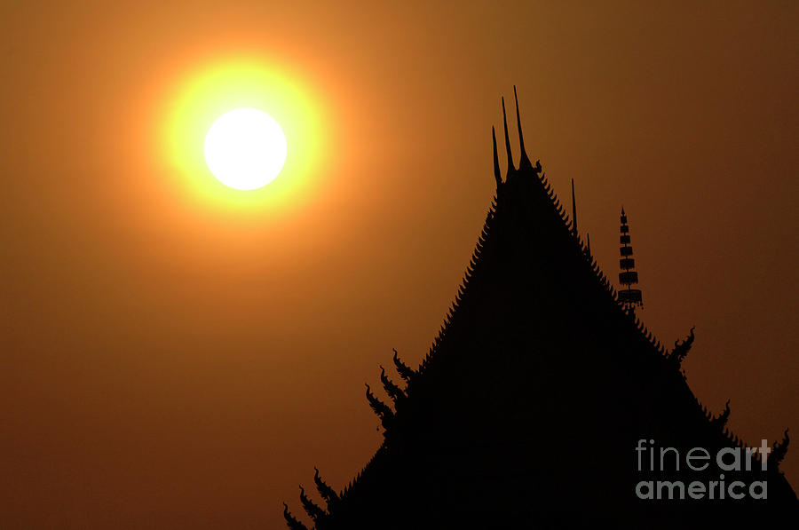 Sunset Temple Laos Photograph by Bob Christopher