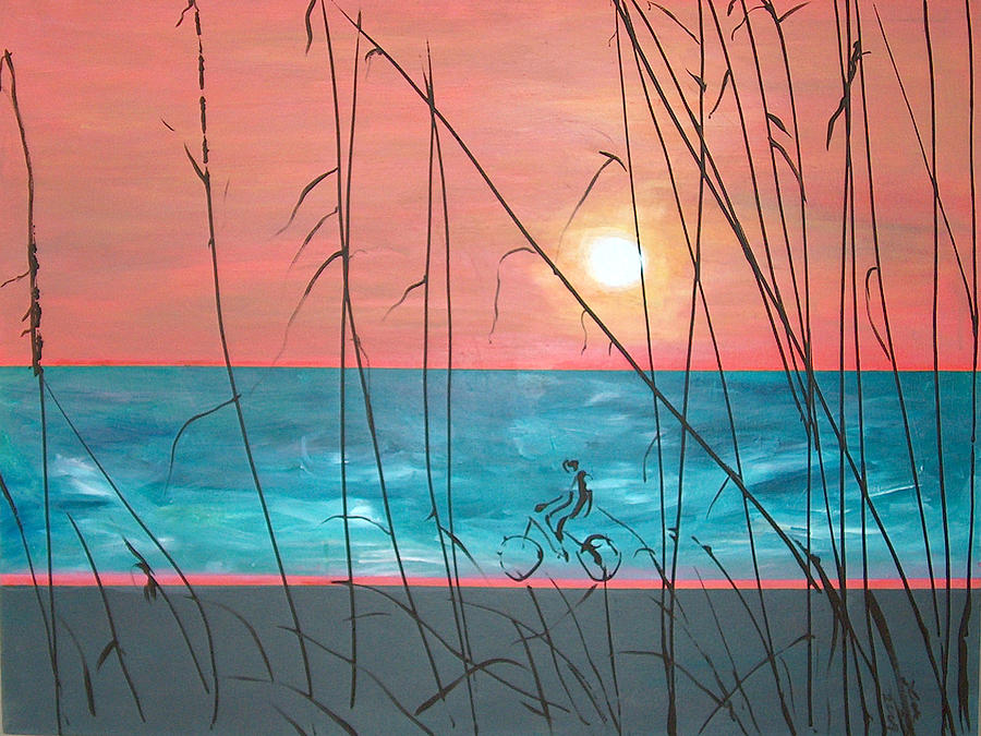 Sunset through Seagrass Painting by Daniel Gale