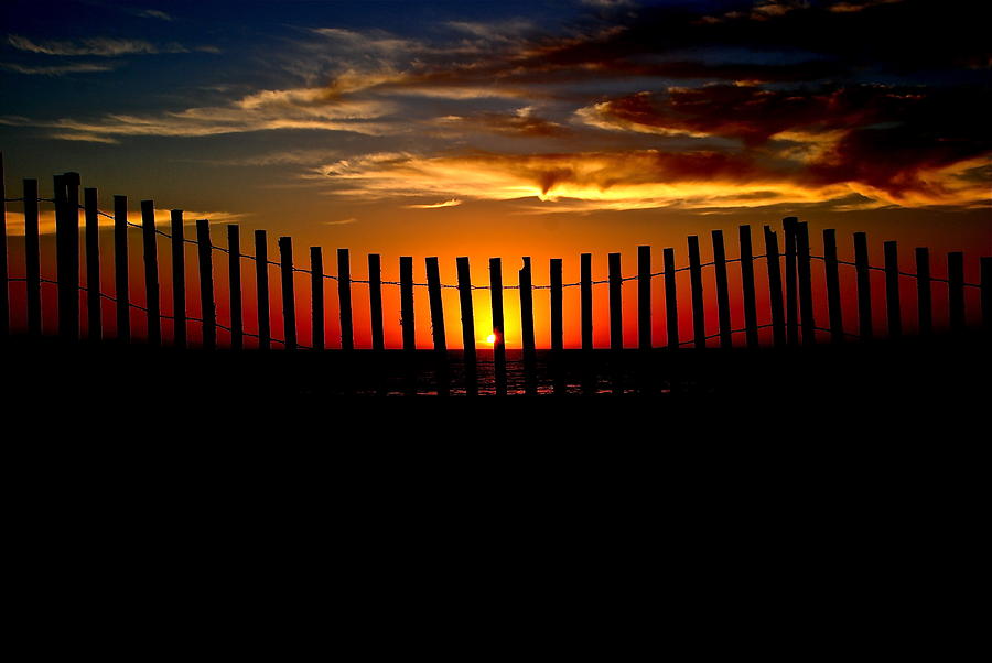 Sunset through the Fence Photograph by Liz Vernand