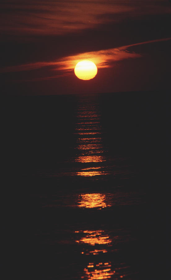 Sunset Wave Orange Photograph by Tom Wurl