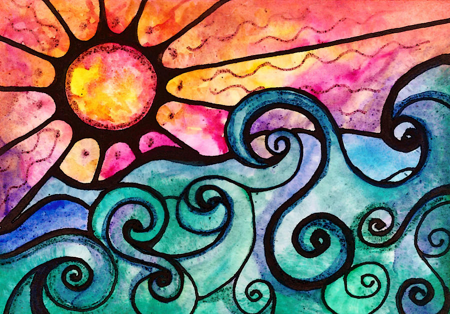 Sunset Painting - Sunview by Robin Mead