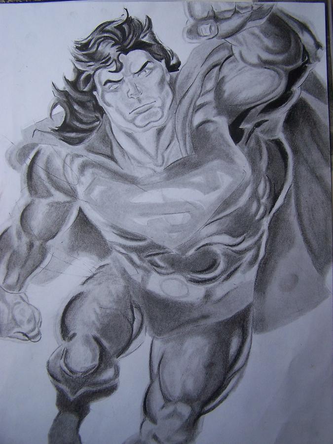 Superman Drawing - Super Man by Luis Carlos A