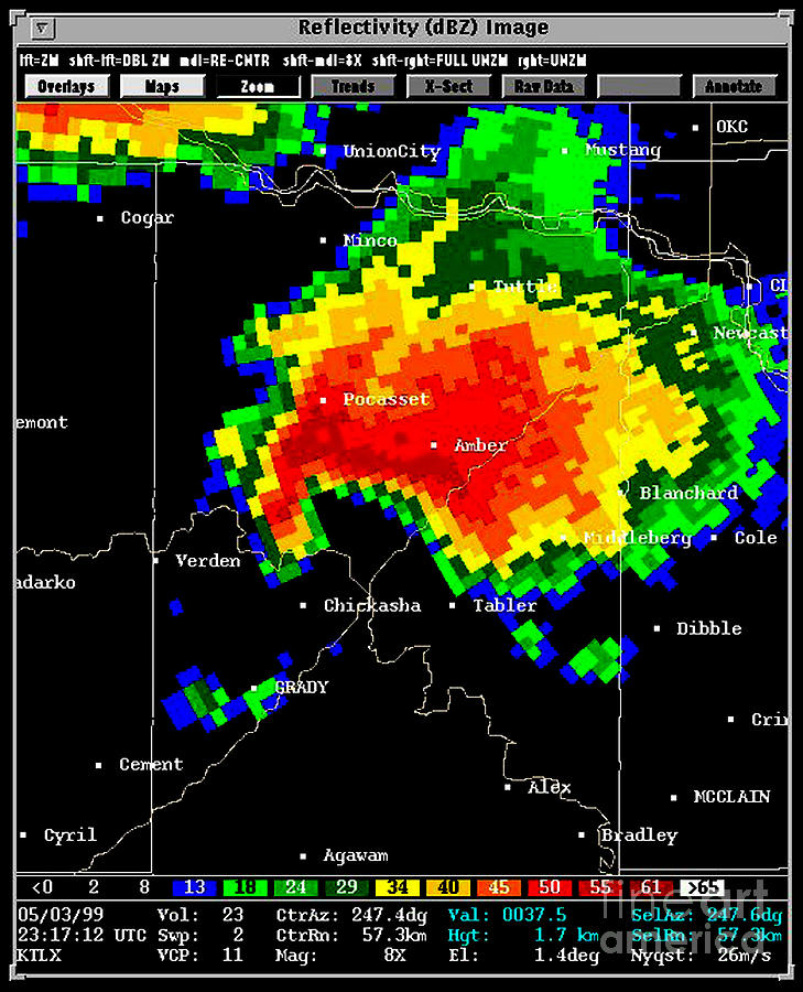 Supercell With Hook Echo, Radar Photograph by Science Source