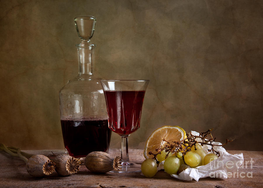 Wine Photograph - Supper with Wine by Nailia Schwarz