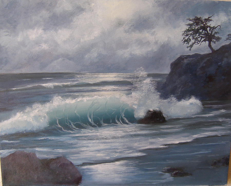 Surf at Dusk Painting by Mark Perry - Fine Art America