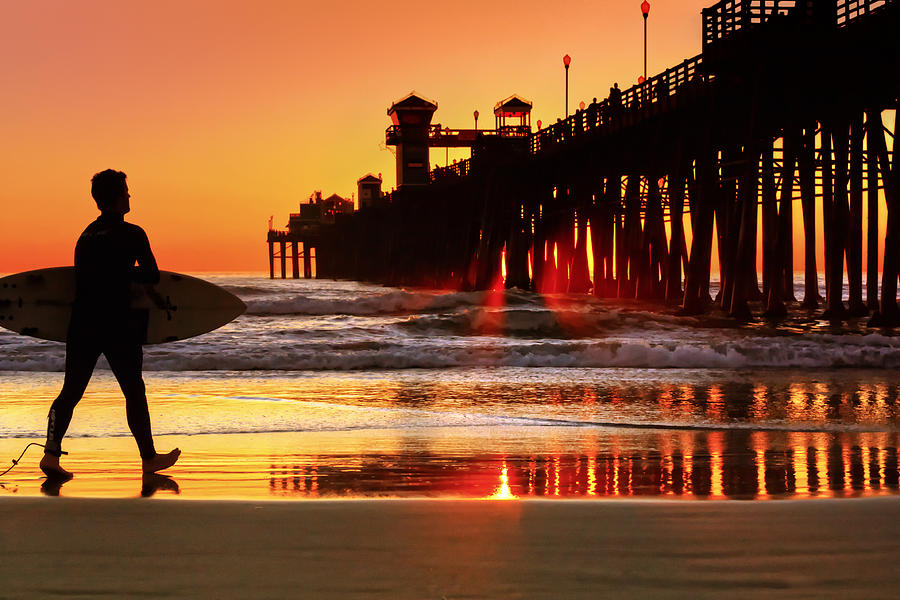 Sunset Photograph - Surf Session at Sunset by Donna Pagakis