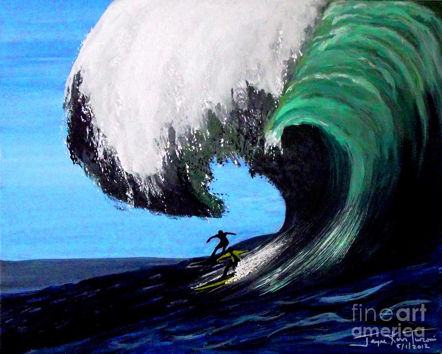 Surf the Mavericks Painting by Jayne Kerr 