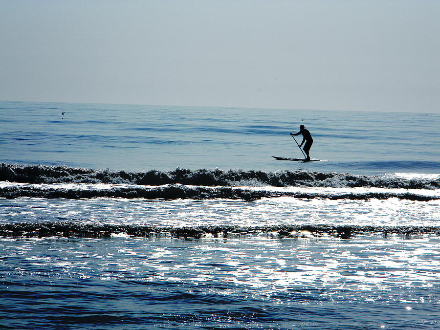 Jacksonville Photograph - Surfer Paddling by Cat Rondeau