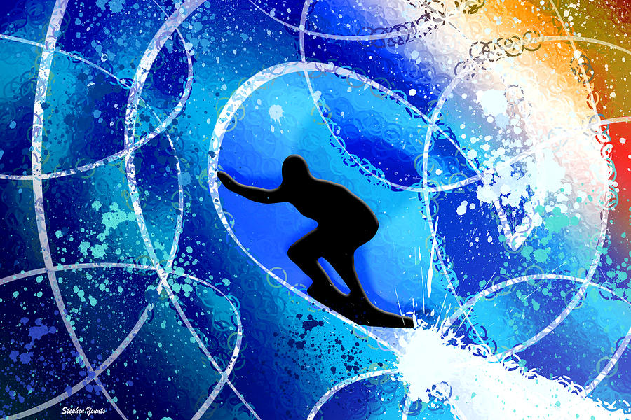 Surfer Digital Art by Stephen Younts