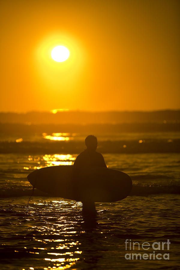 Surfer Sunset Silhouette Photograph by Daniel  Knighton