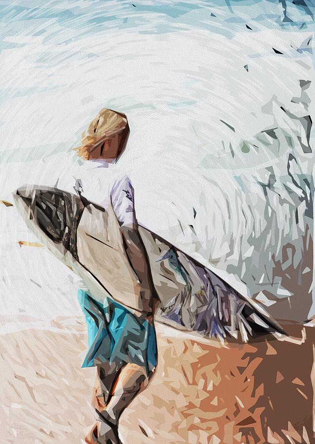 Surfer Dude Digital Art - Surfer by Tilly Williams