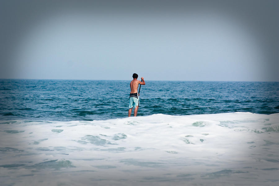 Surfer Waiting for Next Wave Photograph by Ann Murphy