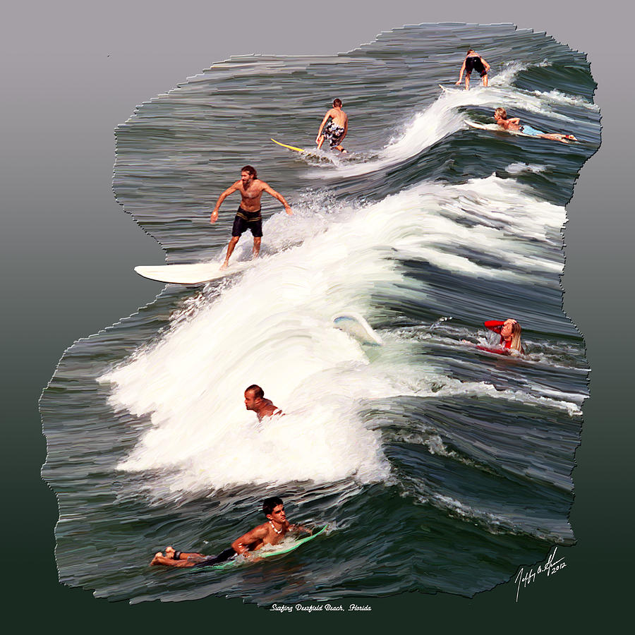 Surfing Deerfield Beach Digital Art By Jeffrey Graves Fine Art America
