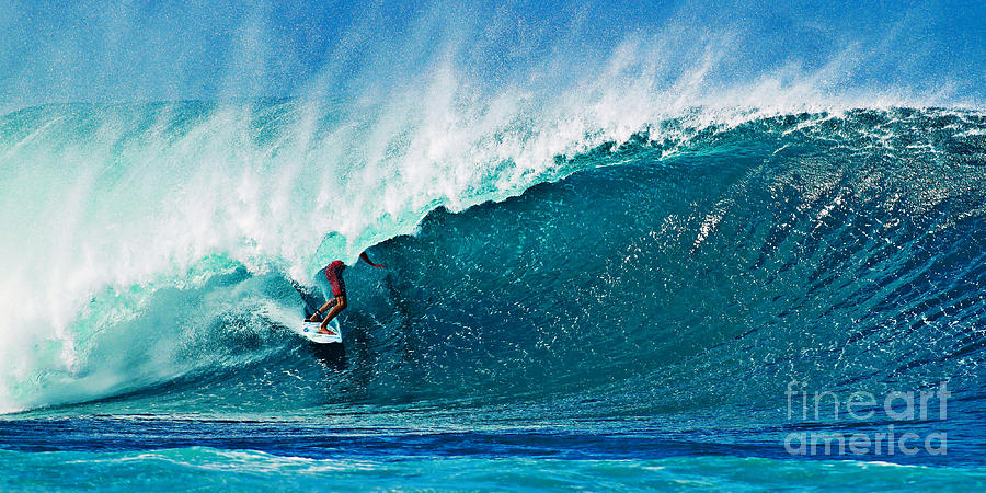 Sports Photograph - Surfing the Pipeline by Paul Topp