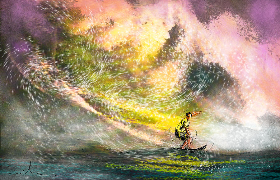 Sports Painting - Surfscape 02 by Miki De Goodaboom