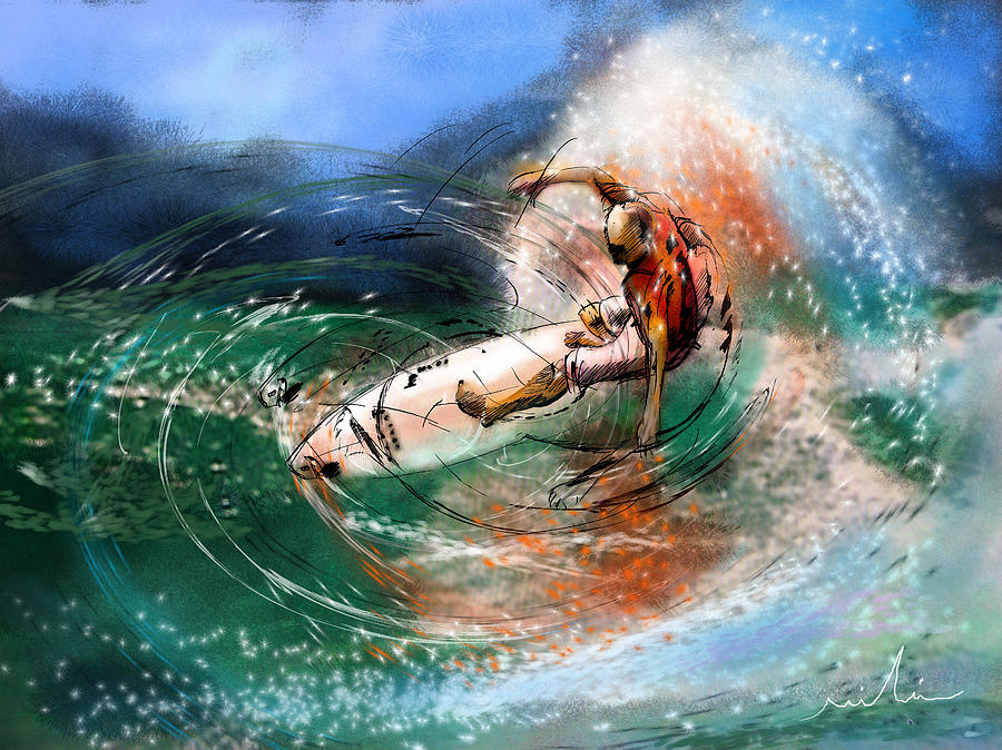 Sports Painting - Surfscape 03 by Miki De Goodaboom