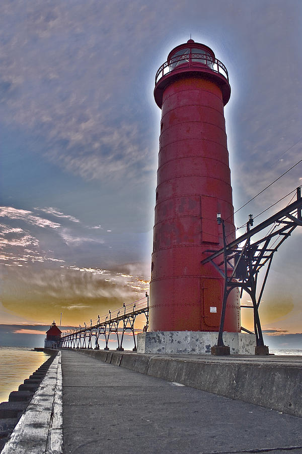 Sunset Photograph - Surreal Lighthouse by Jeramie Curtice