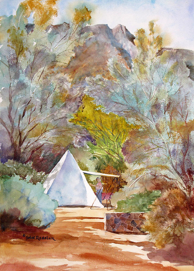 Survey Camp Painting by John Ressler