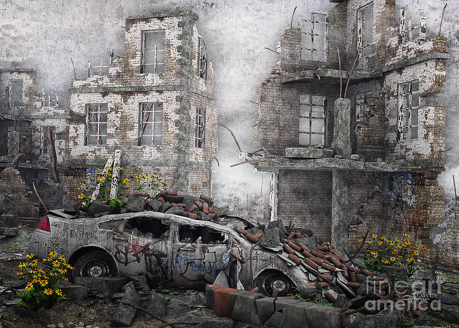 Survivors between Ruins Digital Art by Jutta Maria Pusl