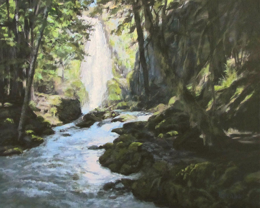 Susan Creek Falls Painting by Karen Ilari