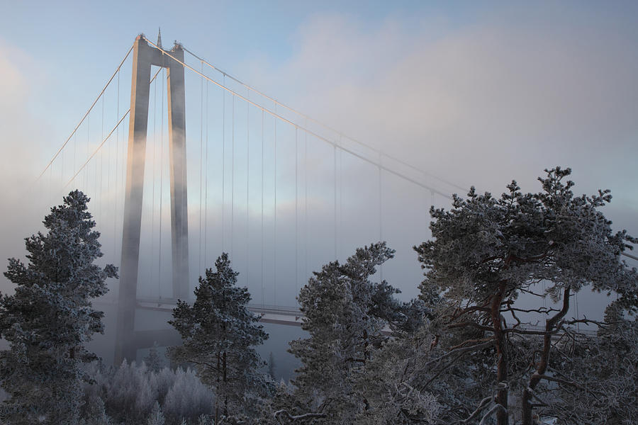 Suspension bridge in winter Photograph by Ulrich Kunst And Bettina Scheidulin