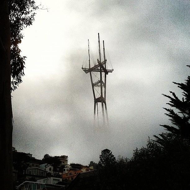 Sutro Tower Surrounded By Fog Photograph by Bryan Vincent