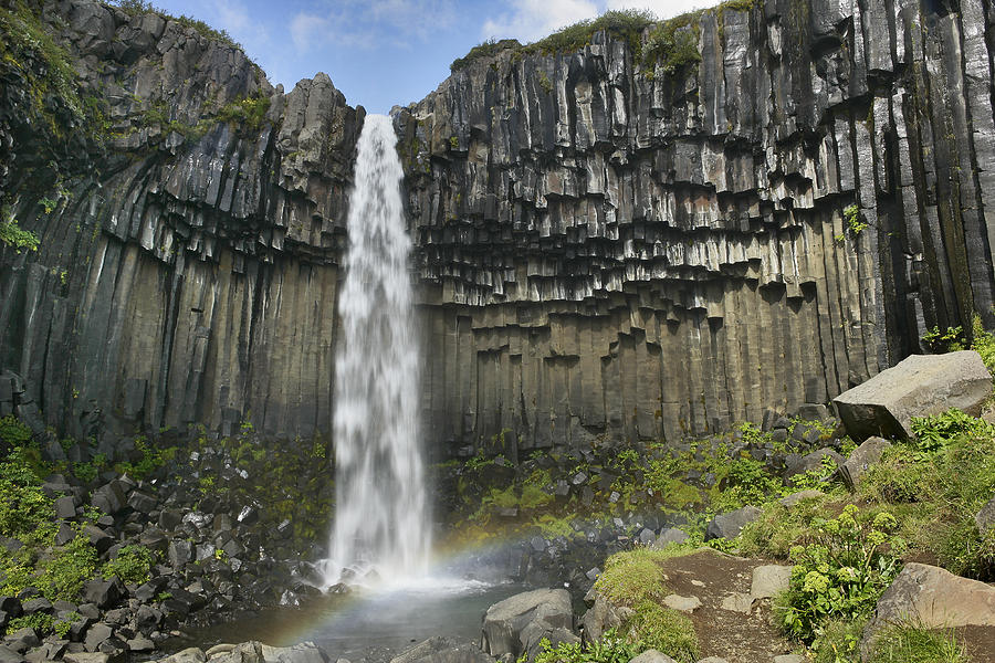 Svartifoss Falls Columnar Basalt Formation Skaftafel Iceland