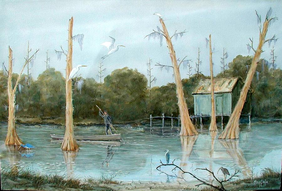 Swamp Bayou Painting by Gary Partin