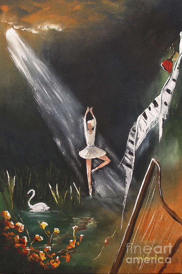 Swan Lake Painting by Miroslaw  Chelchowski