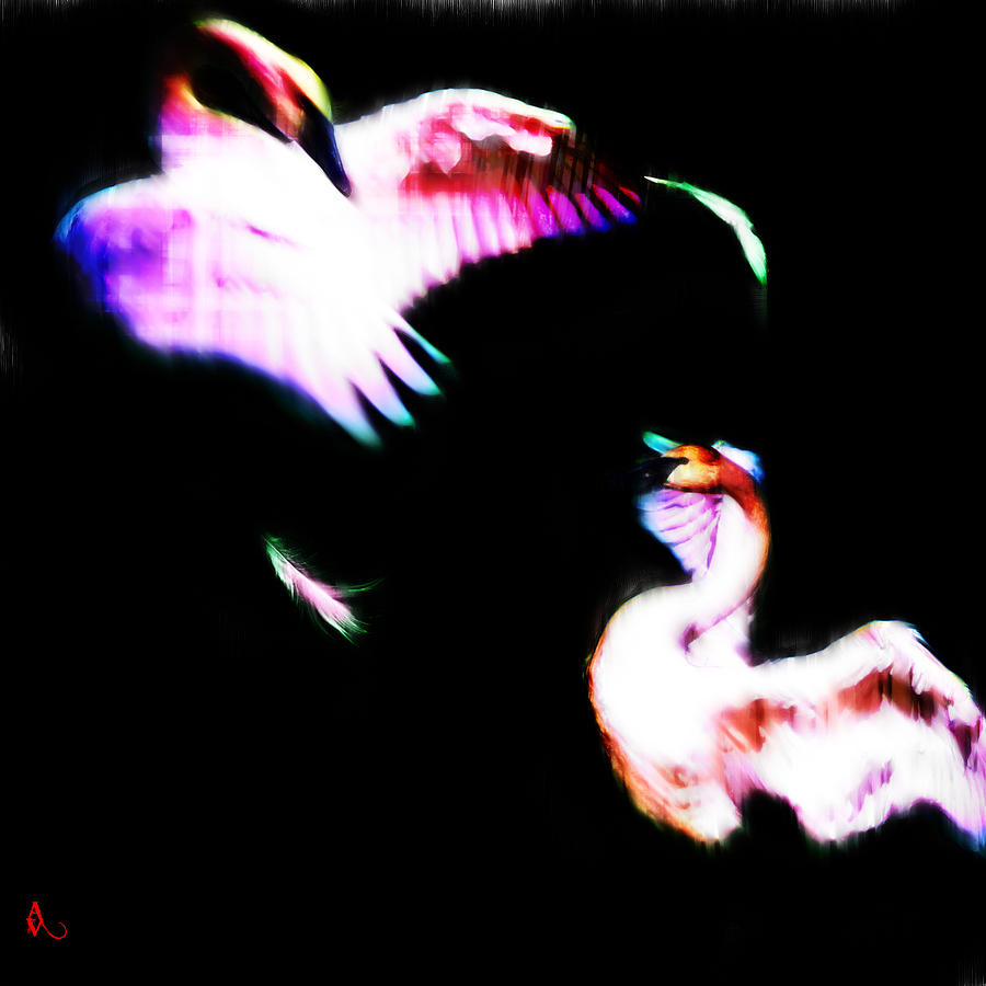 Swans Painting by Adam Vance