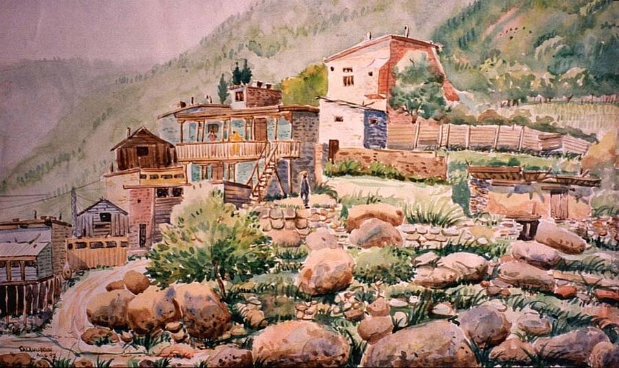 Swat Valley Pakistan Painting by Salahuddin Shaikh