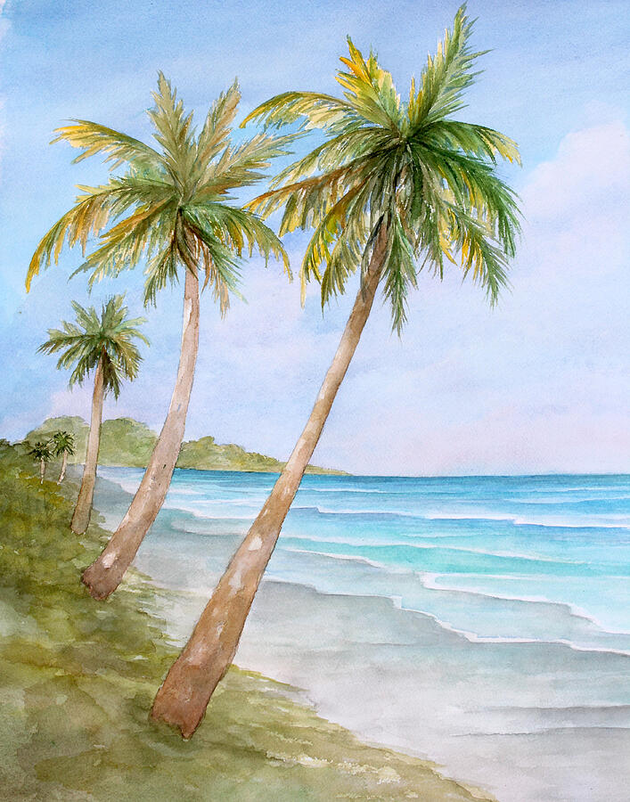Tree Painting - Swaying Palms by Rosie Brown