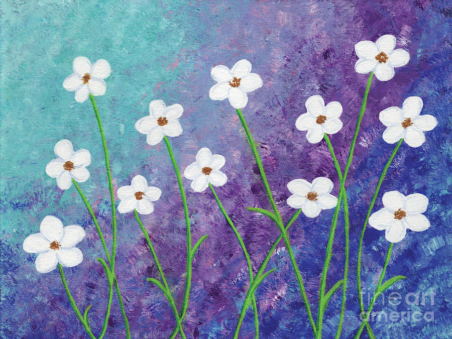 Sweet Little White Flowers Painting by Laurel Nendza - Fine Art America