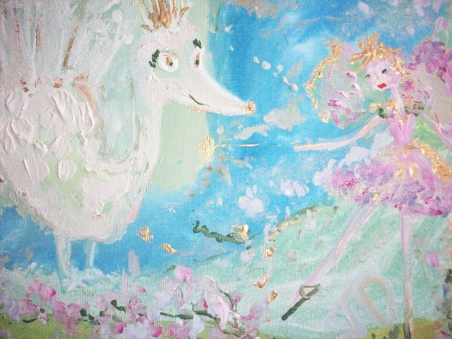 Sweet Pea and the Peacock Queen Painting by Judith Desrosiers